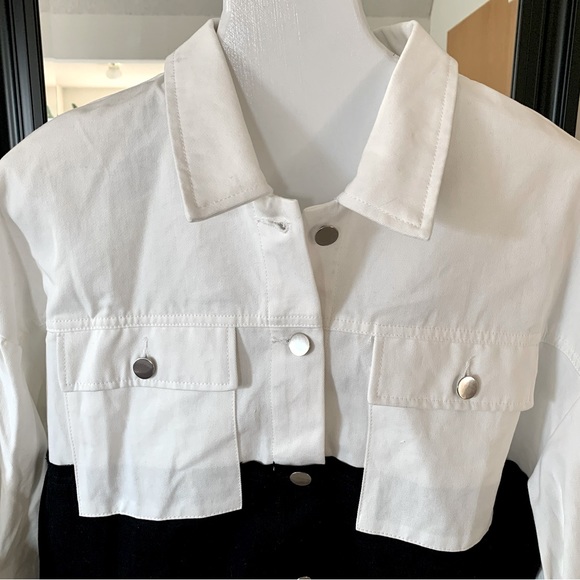 HYFVE Black & White Colorblock Cropped Jacket - Picture 4 of 5